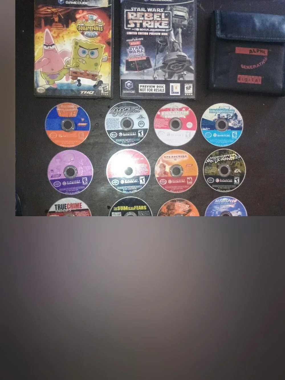 Nintendo GameCube Black Console Bundle with Two Controllers and 14 Games